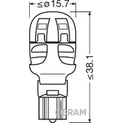 Лампа светодиодная 12V W16W 3W W2,1x9,5d OSRAM LEDRIVING 2 шт. блистер 9213CW-02B