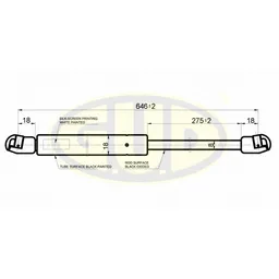 АМОРТИЗАТОР БАГАЖНИКА AUDI 100 AVANT (A4, C4) 12/90-07/94 450N L=645,5/275MM