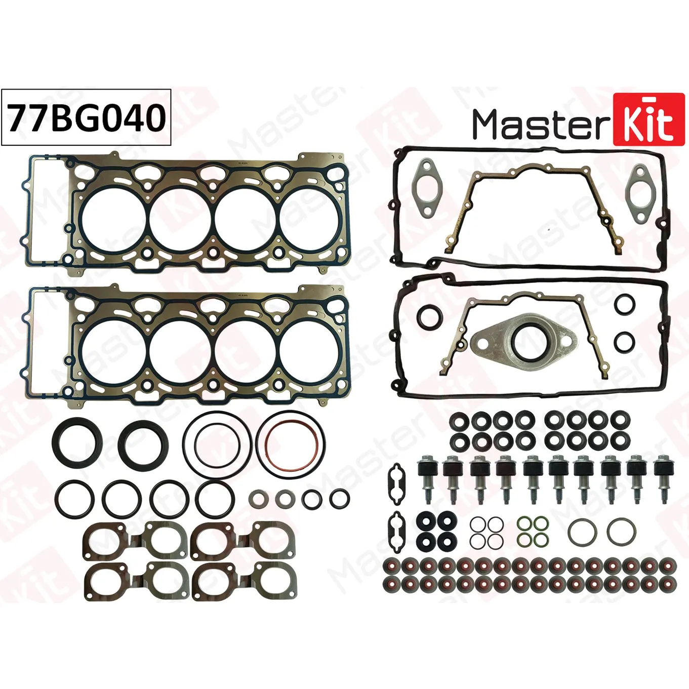 Верхний комплект прокладок с прокладкой ГБЦ прав/лев MASTERKIT 77BG040