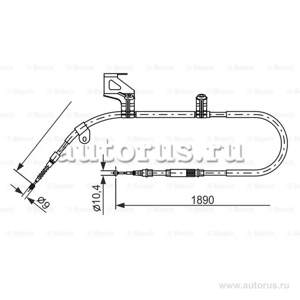 Трос ручного тормоза VW PASSAT -05 1890 мм