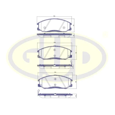 КОЛОДКИ ПЕР HYU SANTA FE 01-/TRAJET 01-/KIA OPIRUS 2.0-2.7/2.0-2.5TD/CRDI G.U.D GBP077122