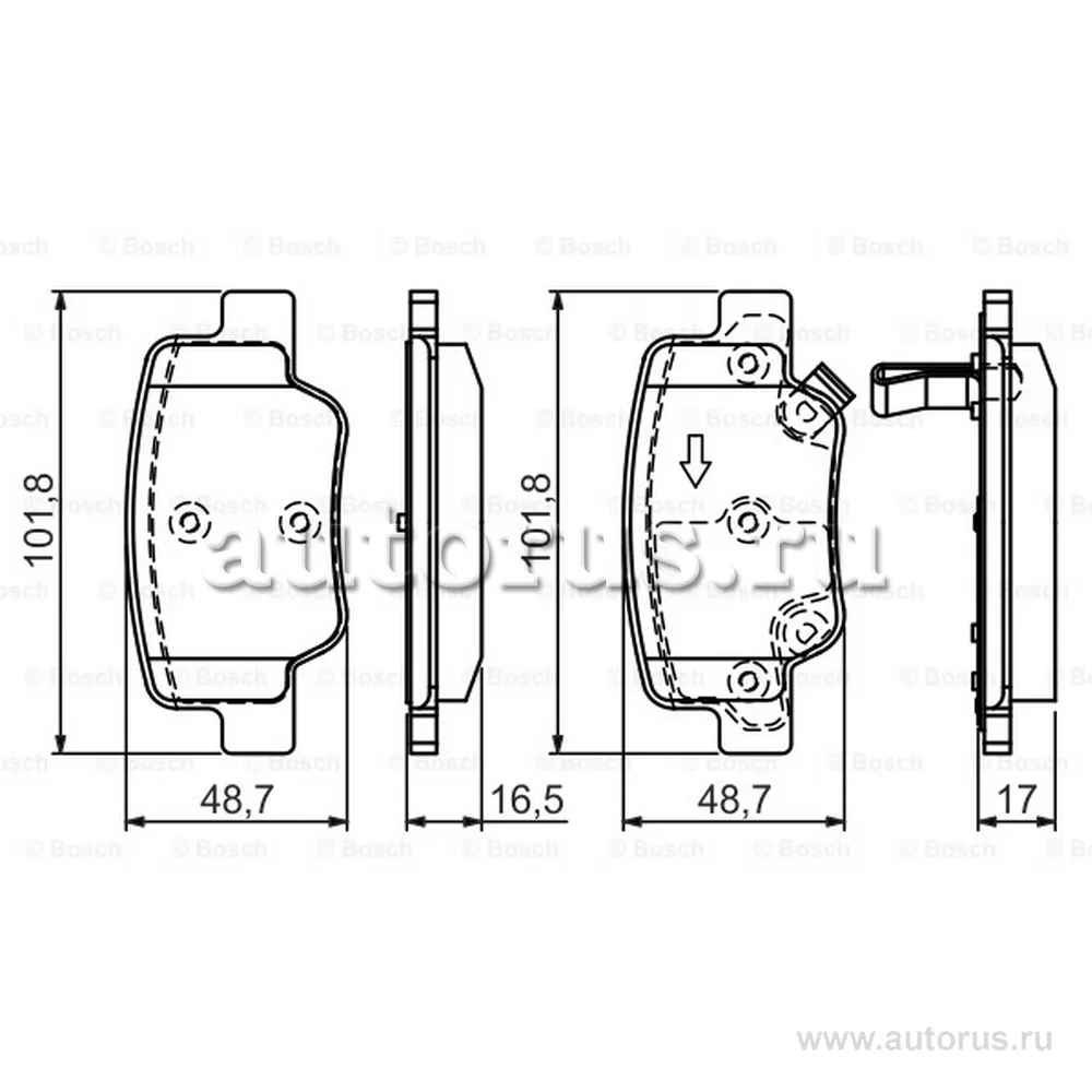Колодки задние BOSCH 0 986 494 404