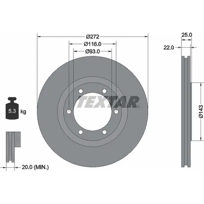 Диск тормозной передний стандартный FORD AUSTRALIA/MAZDA TEXTAR 92235800
