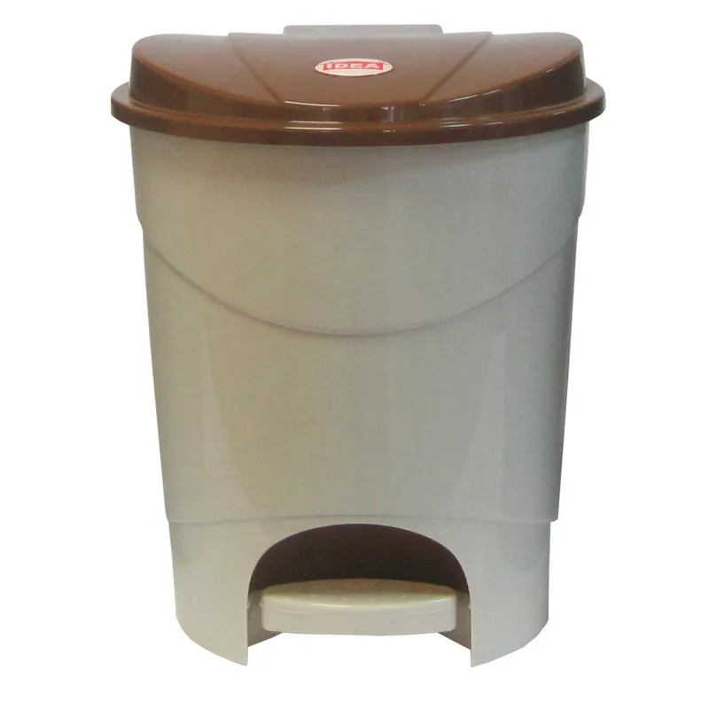 Ведро мусорное с педалью 19л пластиковое, бежевый мрамор 392942