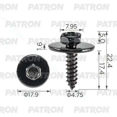Винт металлический Винт резьбовой крепежный 1 E81/82/87/88/F20, 3 E36 PATRON P37-3951
