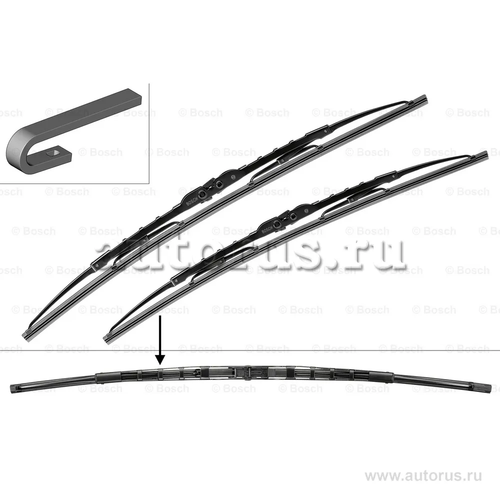 Щетка стеклоочистителя AUDI TT 550/530мм комплект BOSCH BOSCH 3397001682