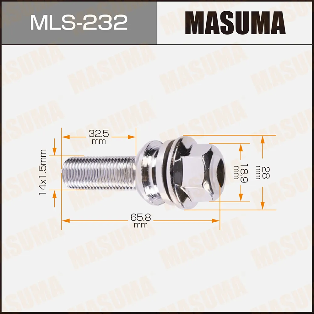 Болт колесный M14x1,5 MASUMA MLS-232