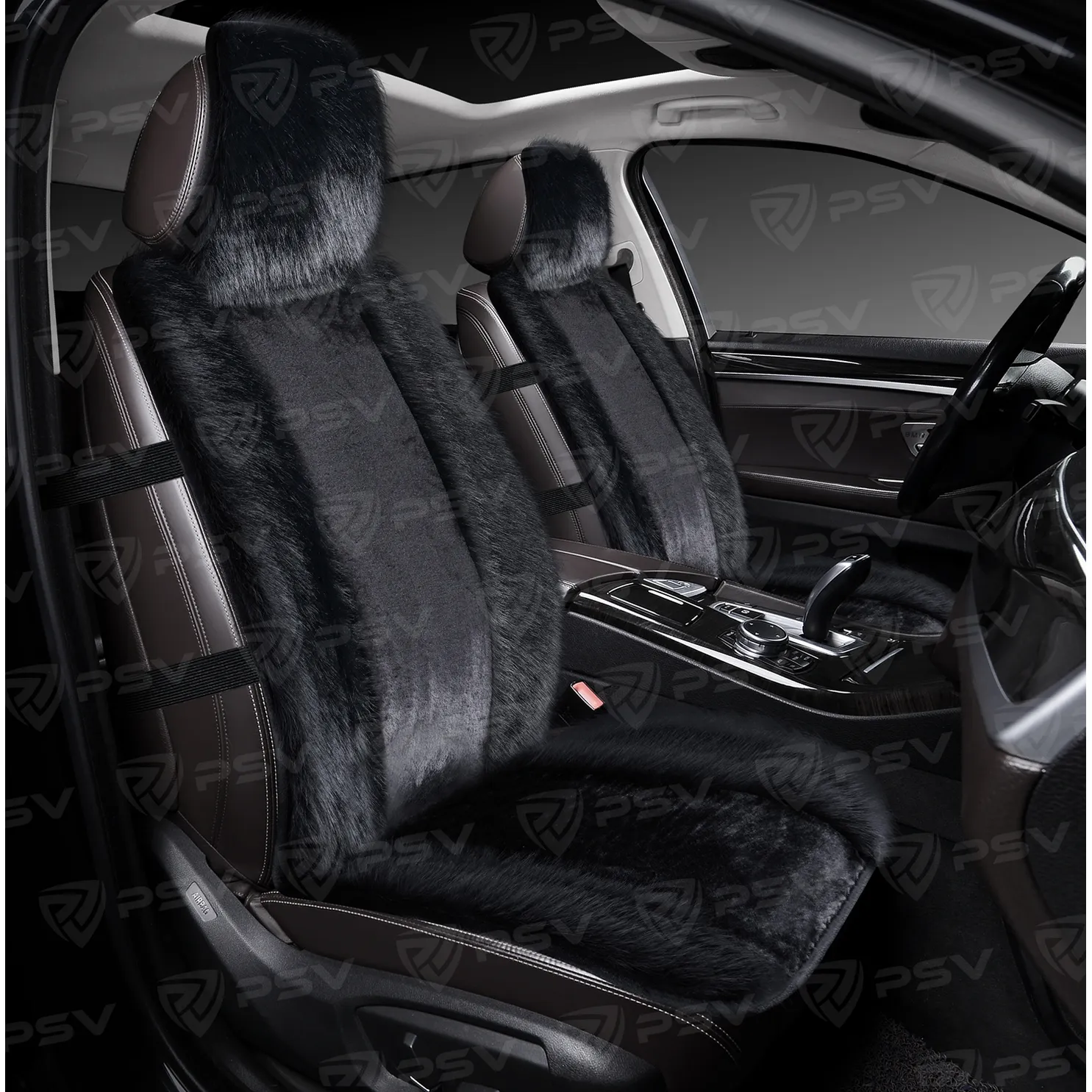 Накидка на сиденье меховая универсальная PSV Fox Premium FRONT (Черный), 1 штука PSV 137782
