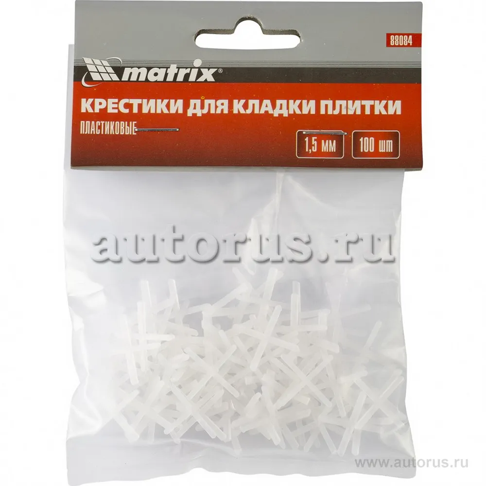 Крестики, 1,5 мм, для кладки плитки, упаковка 100 шт MATRIX 88084 MATRIX 88084