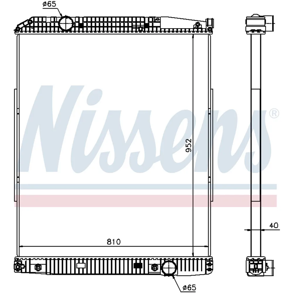 Радиатор водяной MB Actros 2 (без рамки) NISSENS 626490