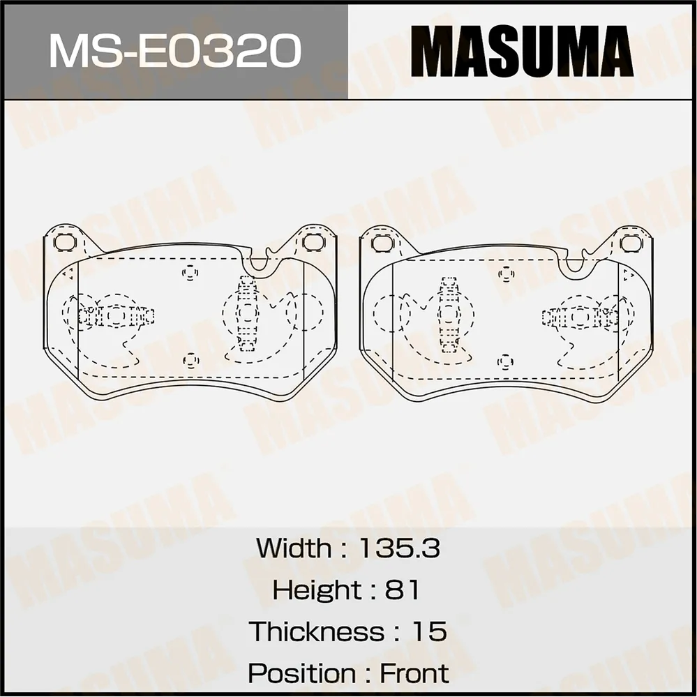 Колодки дисковые MASUMA MS-E0320