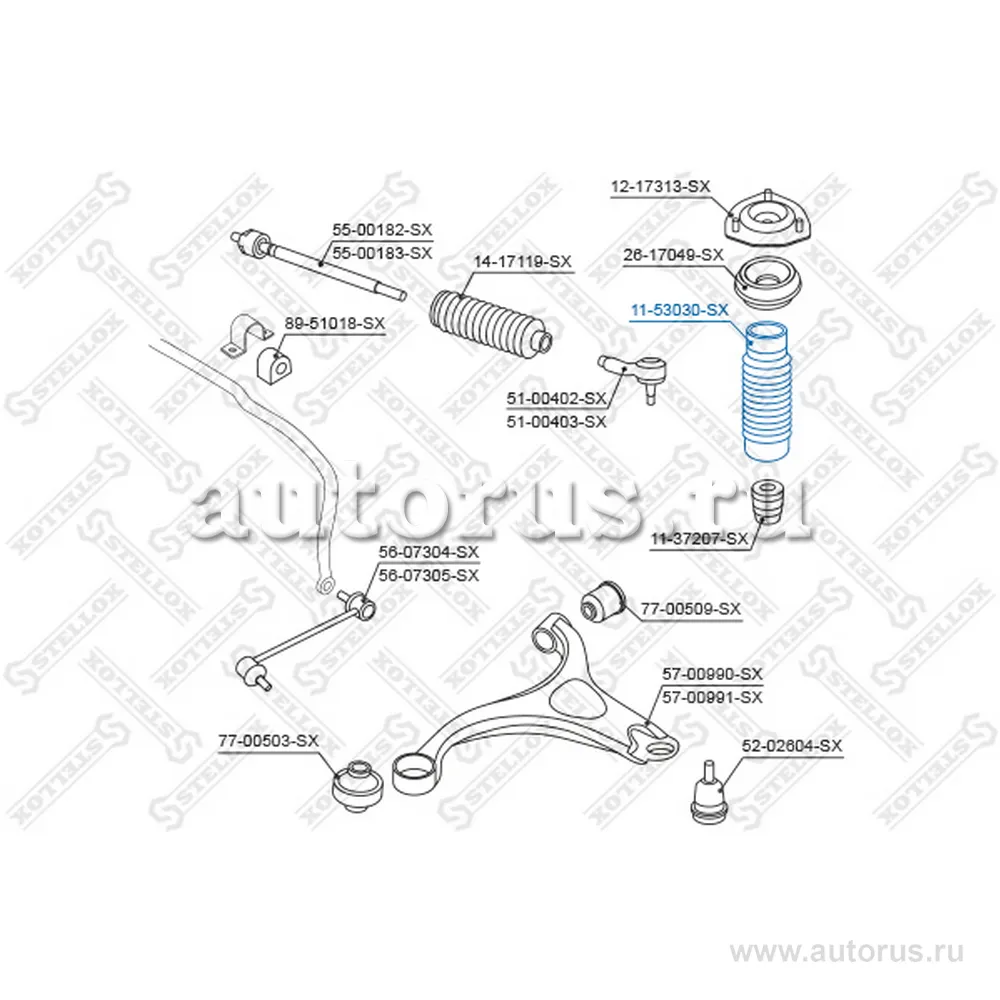 Пыльник амортизатора заднего KIA Sportage 04> STELLOX 11-53030-SX