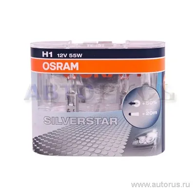 Лампа OSRAM H1 55W +50% 2шт 64150SVS-DUO
