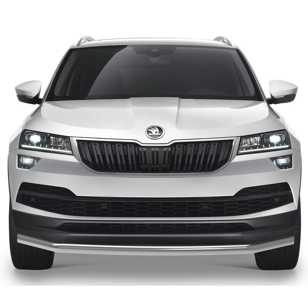 Защита переднего бампера d57 Rival для Skoda Karoq 2020-н.в., нерж. сталь, R.5102.002