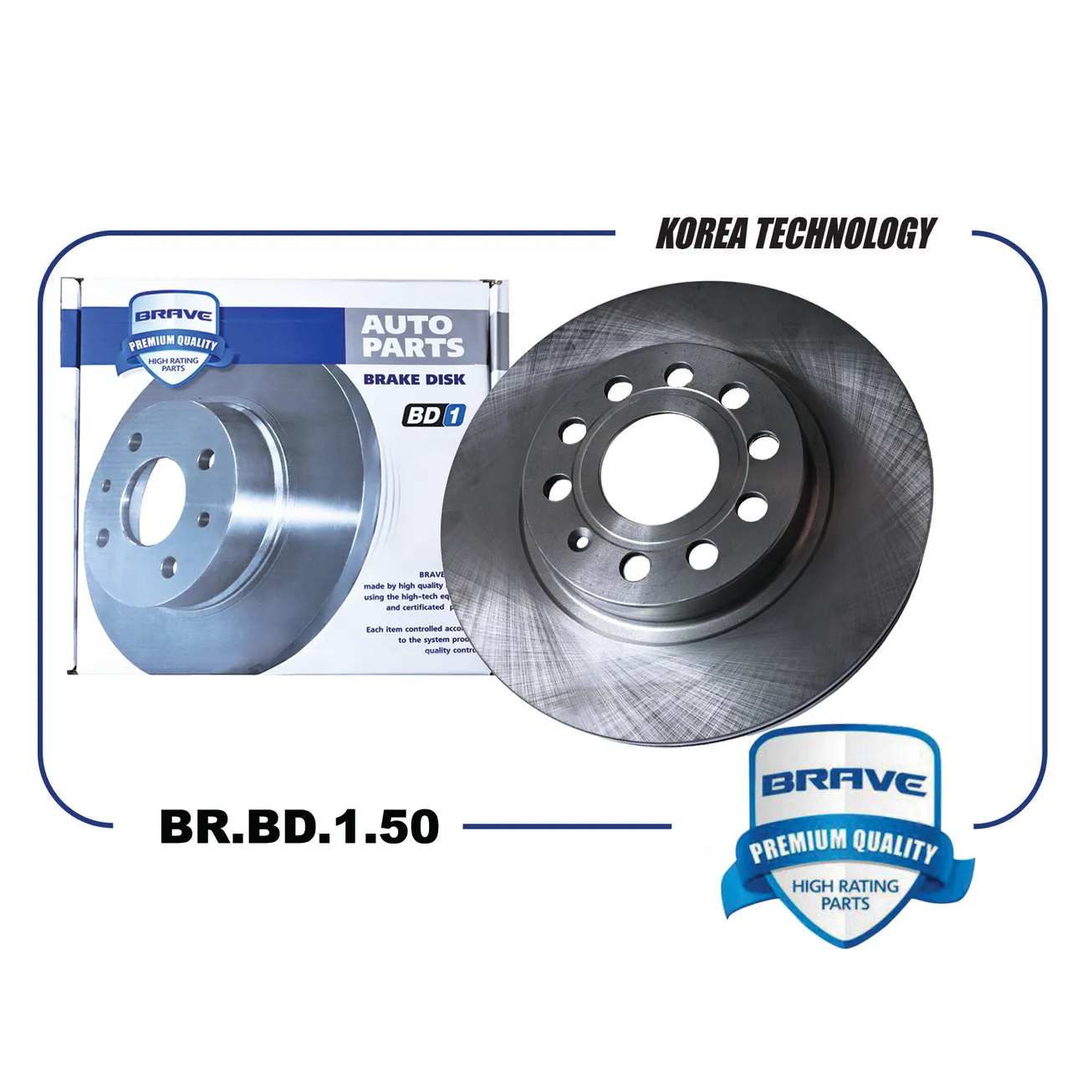Диск тормозной передний 1K0615301AC OCTAVIA A5 04-, YETI 09-, CADDY 04-, GOLF PLUS 05-, GOLF BRAVE BR.BD.1.50