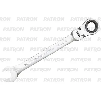 Ключ комбинированный трещоточный с шарниром, 24 мм PATRON P-75724F