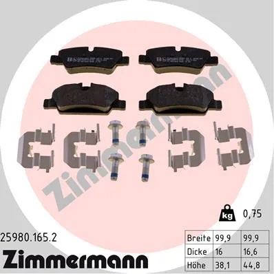 SBB BMW, MINI incl. accessory ZIMMERMANN 25980.165.2