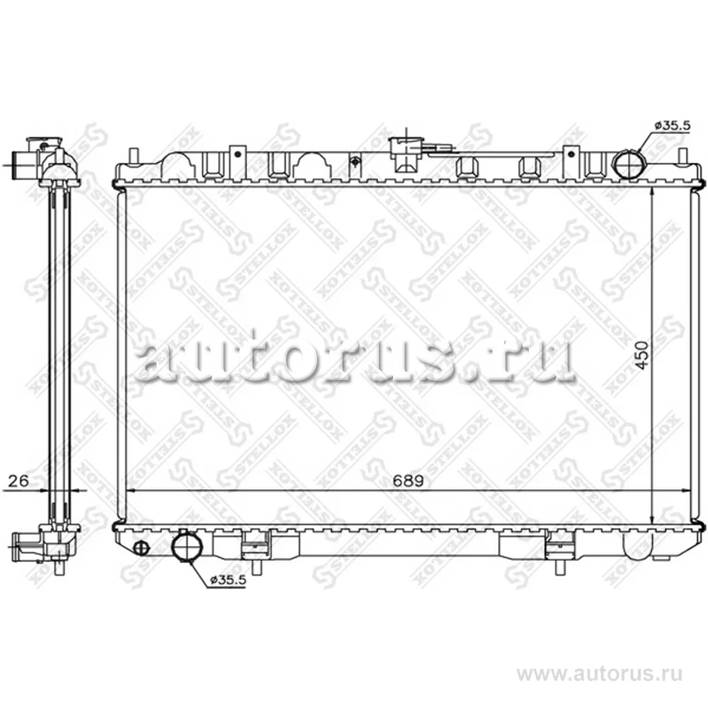 Радиатор системы охлаждения Nissan X-trail 2.2dCi 01> STELLOX 10-25391-SX