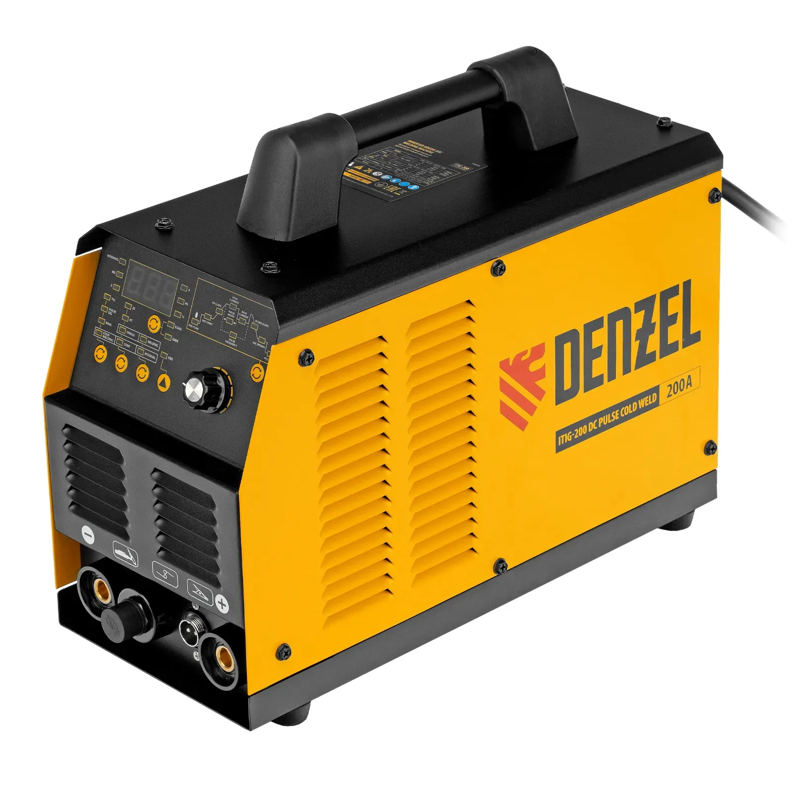 Аппарат инвертор. аргонодуговой сварки ITIG-200 DС Pulse Cold Weld, 200 А, ПВ 60 Denzel 94329