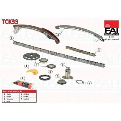 Комплект цепи ГРМ TOYOTA AVENSIS (_T22_) 2.0 VVT-i 10/00-02/03 (1AZ-FSE) FAI AUTOPARTS TCK33