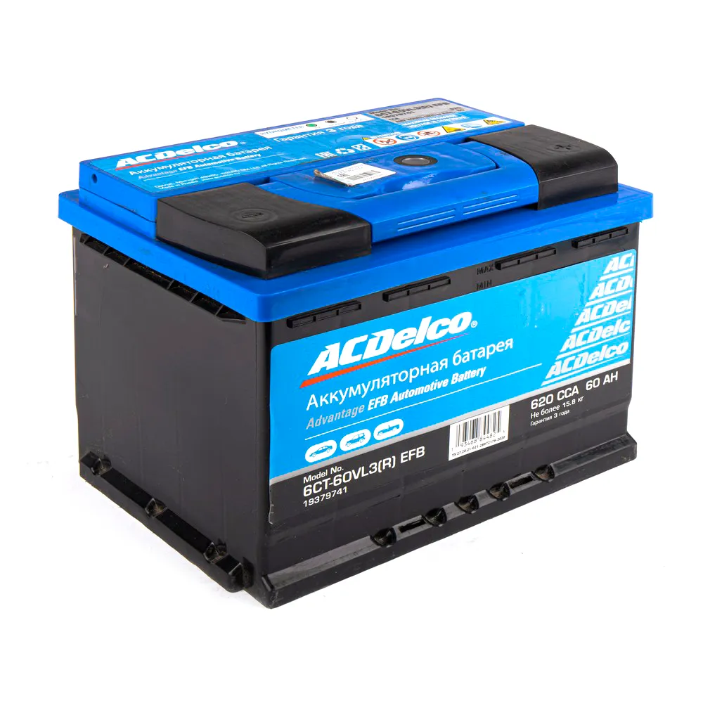 Аккумулятор ACDelco 60 А/ч обратная R+ 242x175x190 EN620 А
