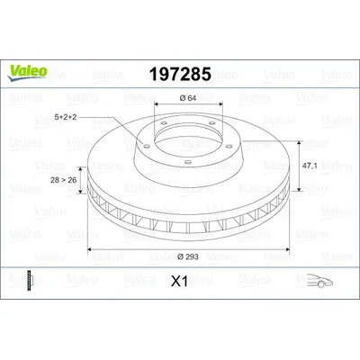 Диск тормозной передний HONDA CR-V III 2.0/2.4L 07-> /VENT D=293MM VALEO 197285