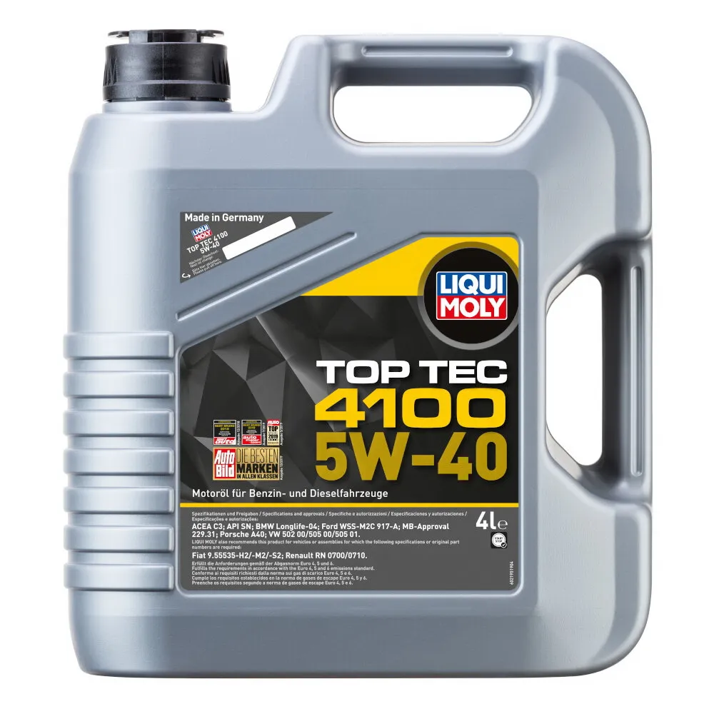 Масло моторное LIQUI MOLY Top Tec 4100 5W-40 синтетическое 4 л  7547 / 2195 / 754