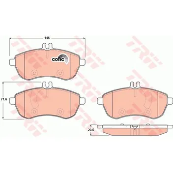 Колодки передние MB W204 TRW GDB1736