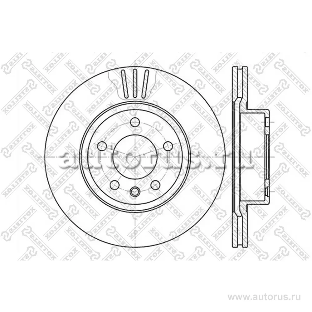 Диск тормозной передний OPEL OMEGA 2.0 94> STELLOX 60203620V_SX