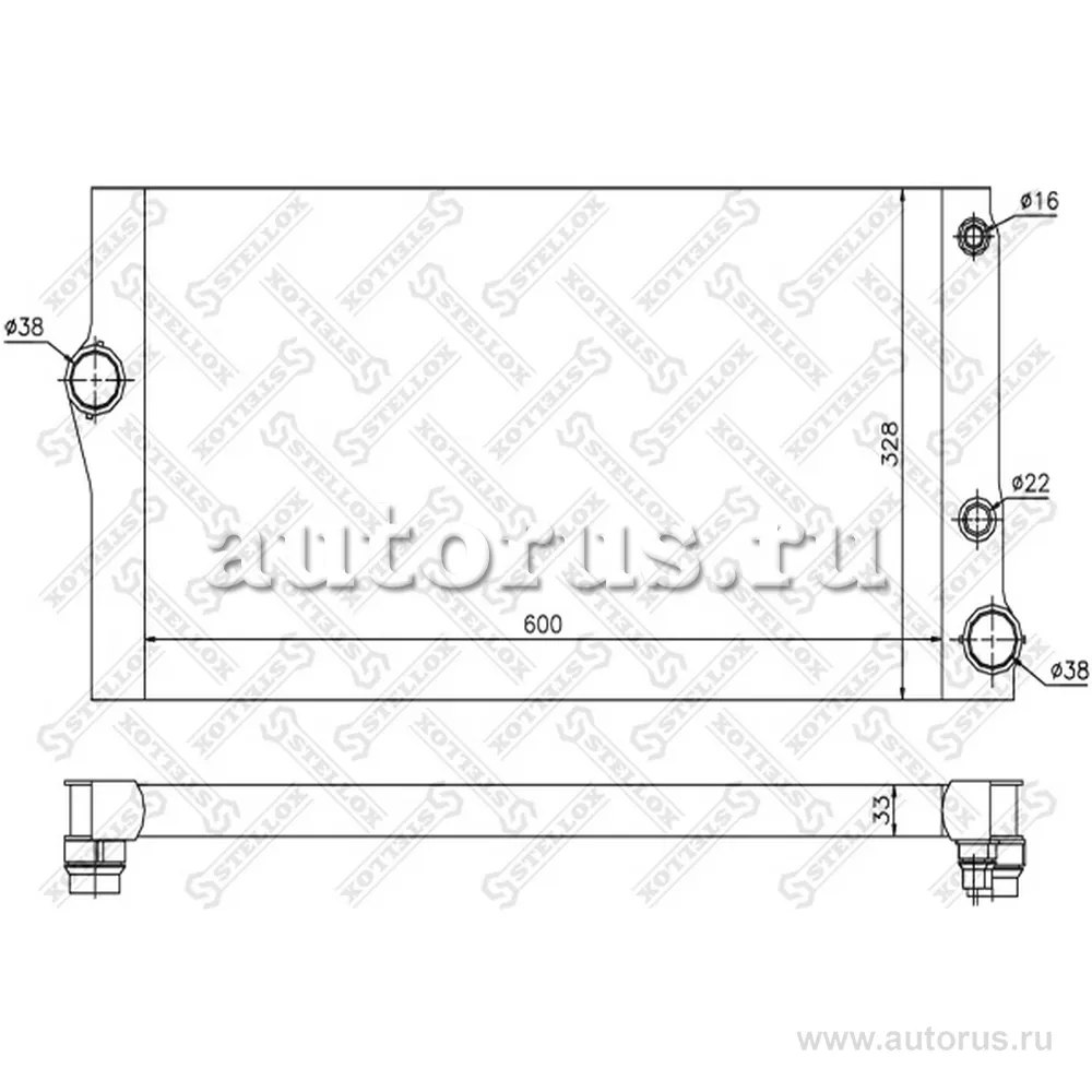 Радиатор системы охлаждения bmw 5 f10/f11/f18 2.0-3.5d 10 STELLOX 1025577SX