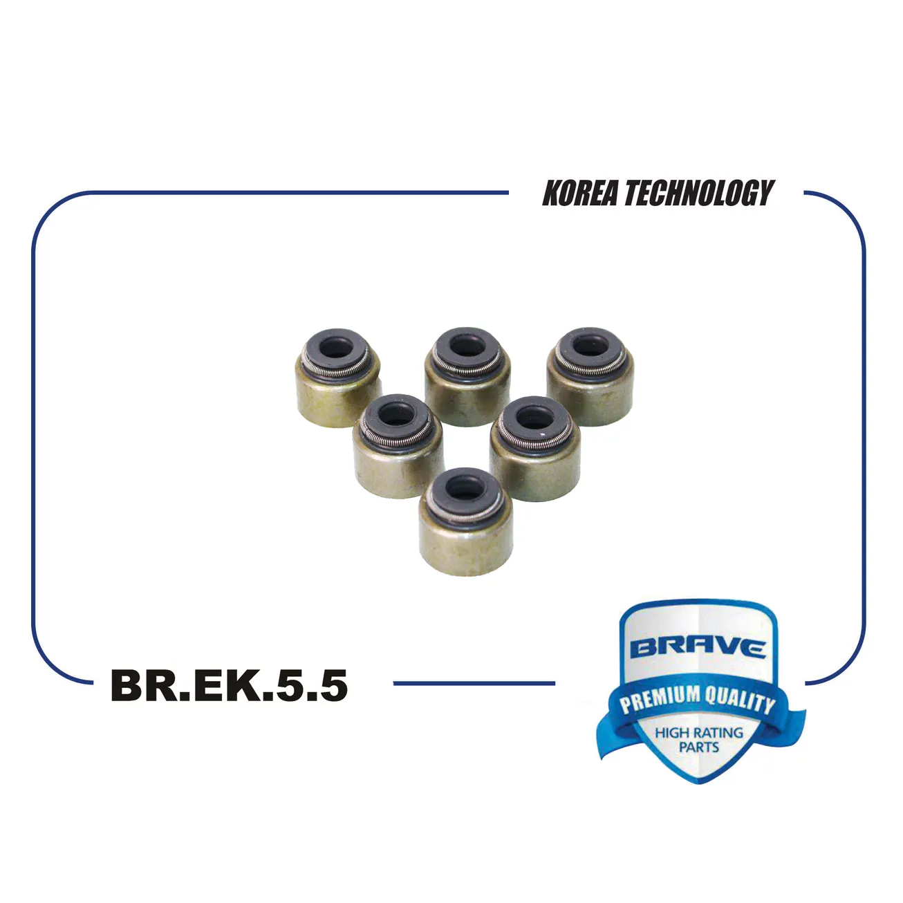 Колпачки маслосъемные Matiz, Aveo 1.2,Spark 0.8 8кл компл. 6шт BRAVE BREK55