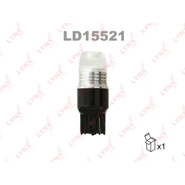 Лампа светодиодная 12V W21W 21W W3x16d 7000K LYNXauto LED 1 шт. картон T20 LD15521