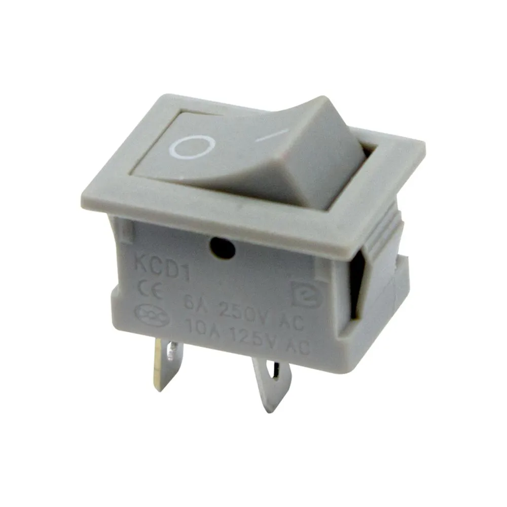 Выключатель клавишный 250V 6А (2с) ON-OFF серый Mini (RWB-201, SC-768) REXANT 36-2113