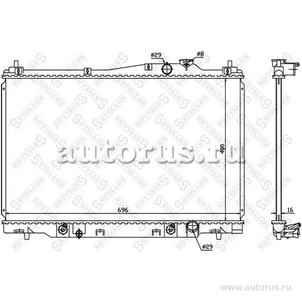 Радиатор системы охлаждения АКПП Honda Stream 1.7i 16V 01-05 STELLOX 10-26680-SX