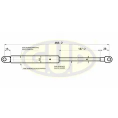 АМОРТИЗАТОР КАПОТА AUDI 100 (A4, C3) 04/85-12/90 320N L465/187MM G.U.D GGS010111