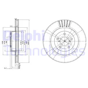 Диск тормозной передний SUBARU FORESTER/IMPREZA/LEGACY/OUTBACK DELPHI BG3413