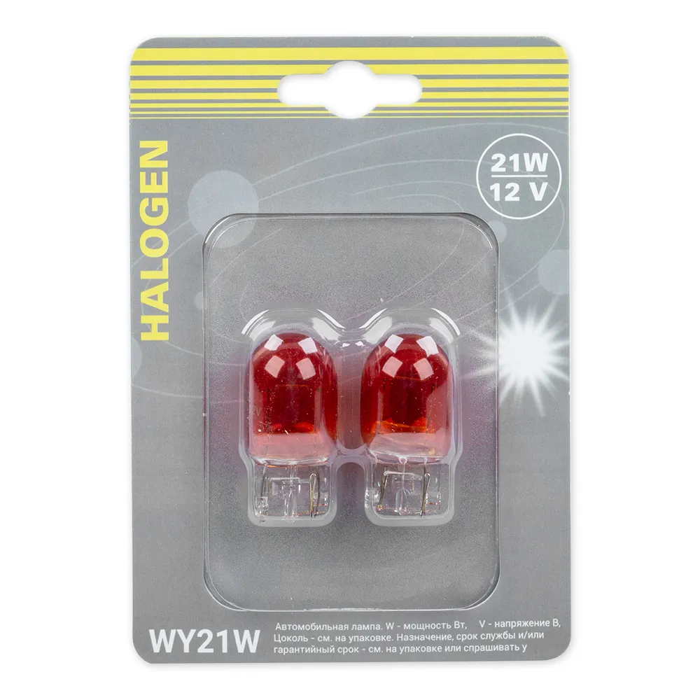 Лампа WY21W 12v21w (W3X16d) amber блистер- 2шт.  GANZ GIP06063
