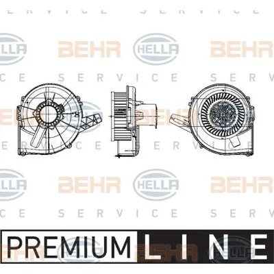 Вентилятор отопителя салона HELLA 8EW009157-131