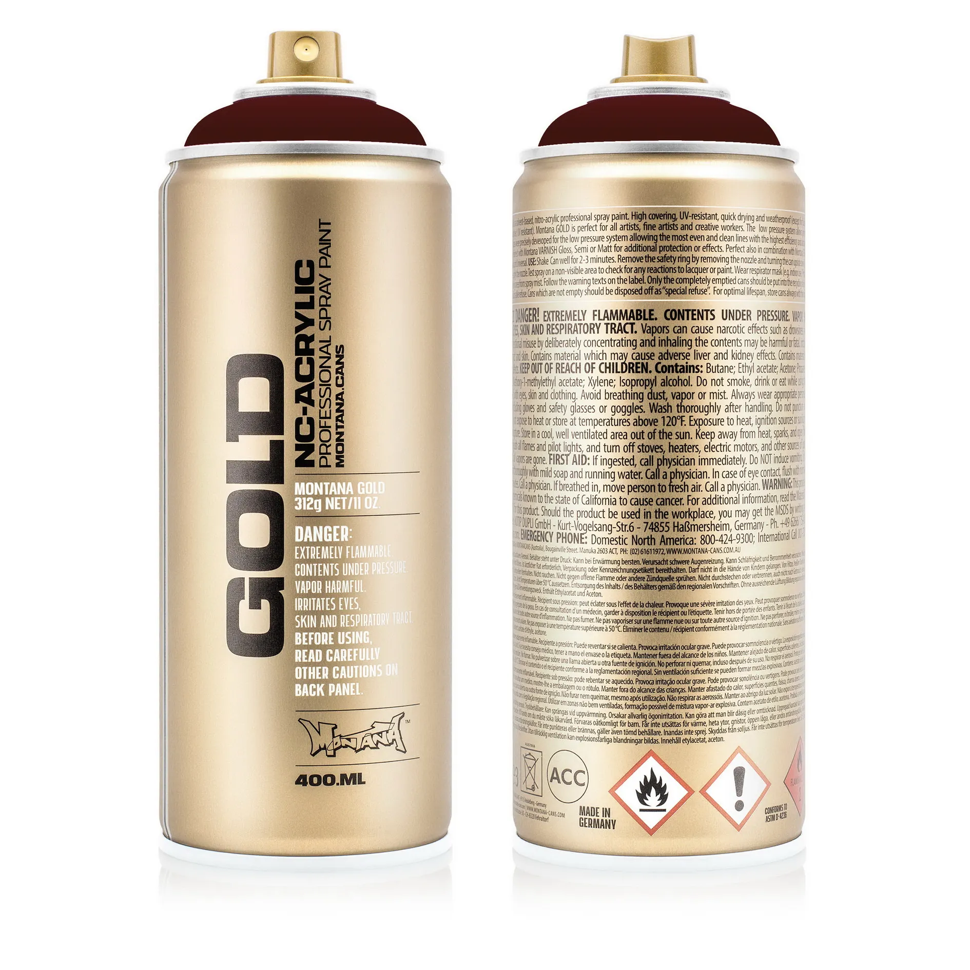 Краска GOLD черно-красная MONTANA CANS G3080