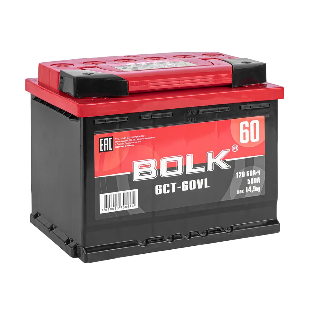 Аккумулятор BOLK Standart 60 А/ч прямой L+ 242x175x190 L2 EN 500 А