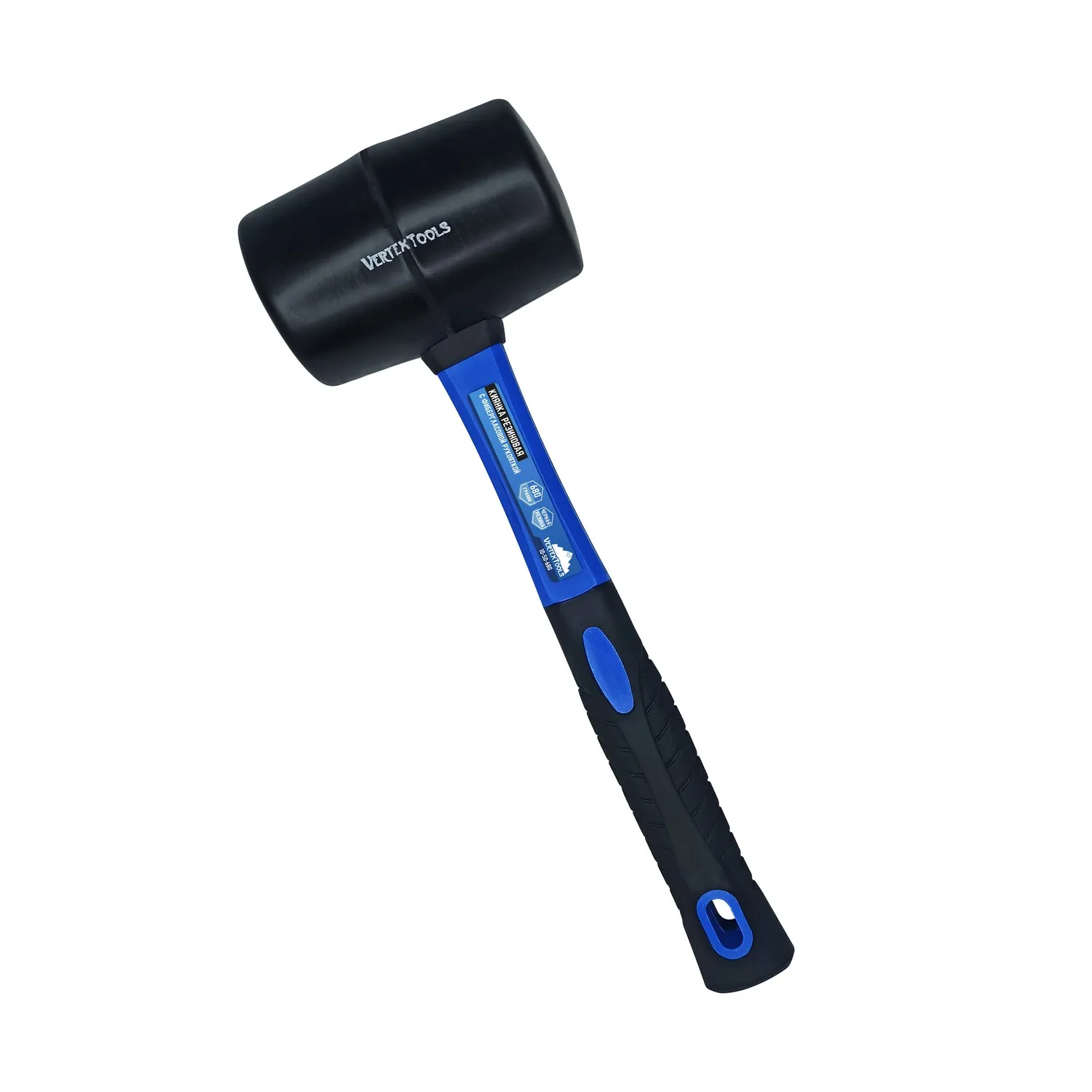 Киянка резиновая  680 г. черная резина, фибергласовая рукоятка VertexTools 10-50-680