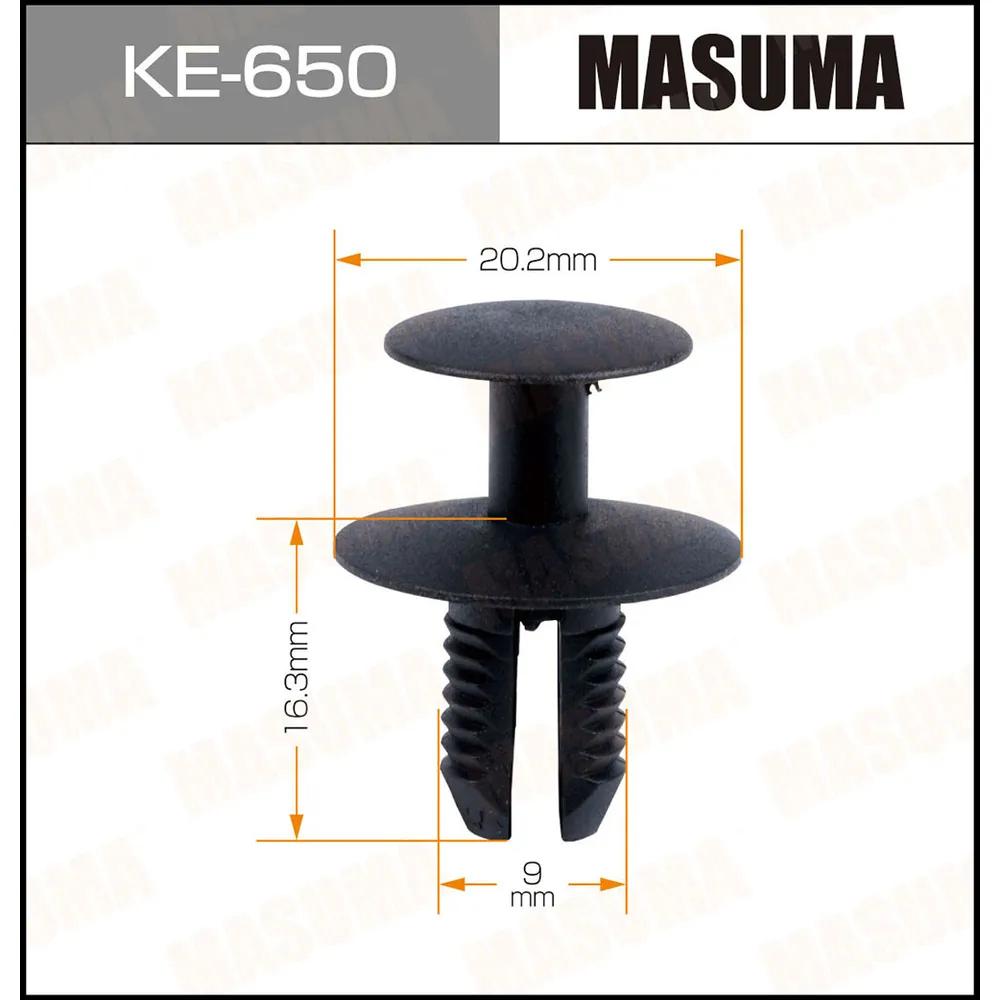 Клипса автомобильная уп.50 MASUMA KE-650