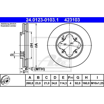 Диск тормозной HONDA ACCORD IV,V ATE 24012301031