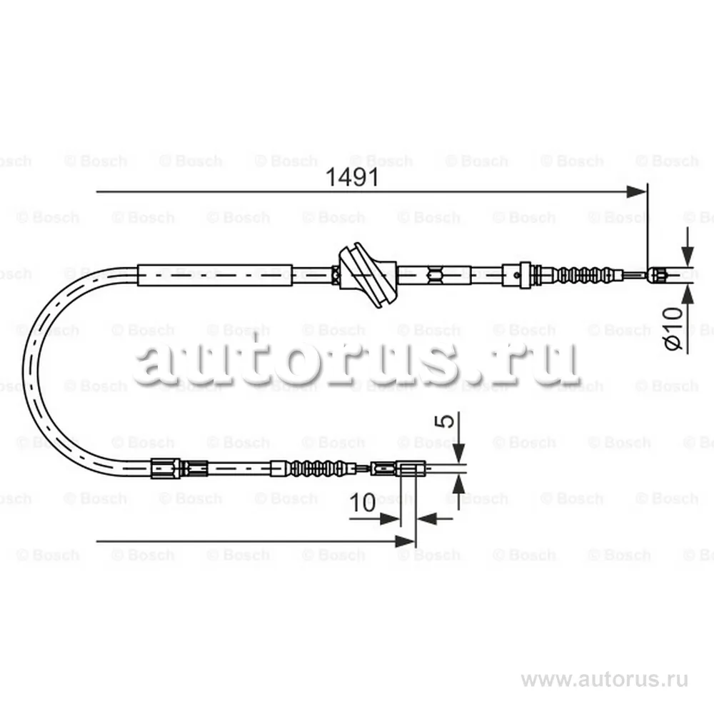 Трос ручного тормоза AUDI 100 90-94, A6 94-97,