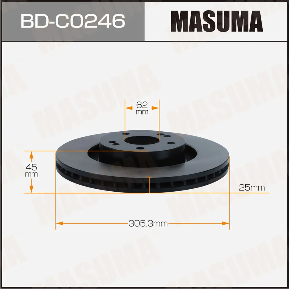 Диск тормозной задн. MASUMA BDC0246