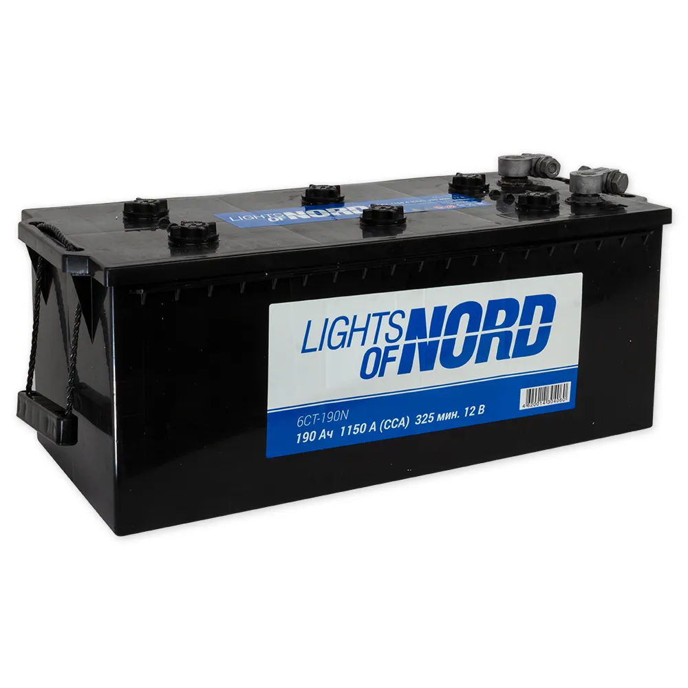 Аккумулятор Lights of Nord Standart 190 А/ч R+(4) 513x223x217 B EN 1150 А