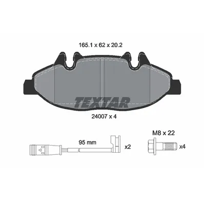 Колодки передние с противошумной пластиной Q+ MB W639 (VITO) TEXTAR 2400701