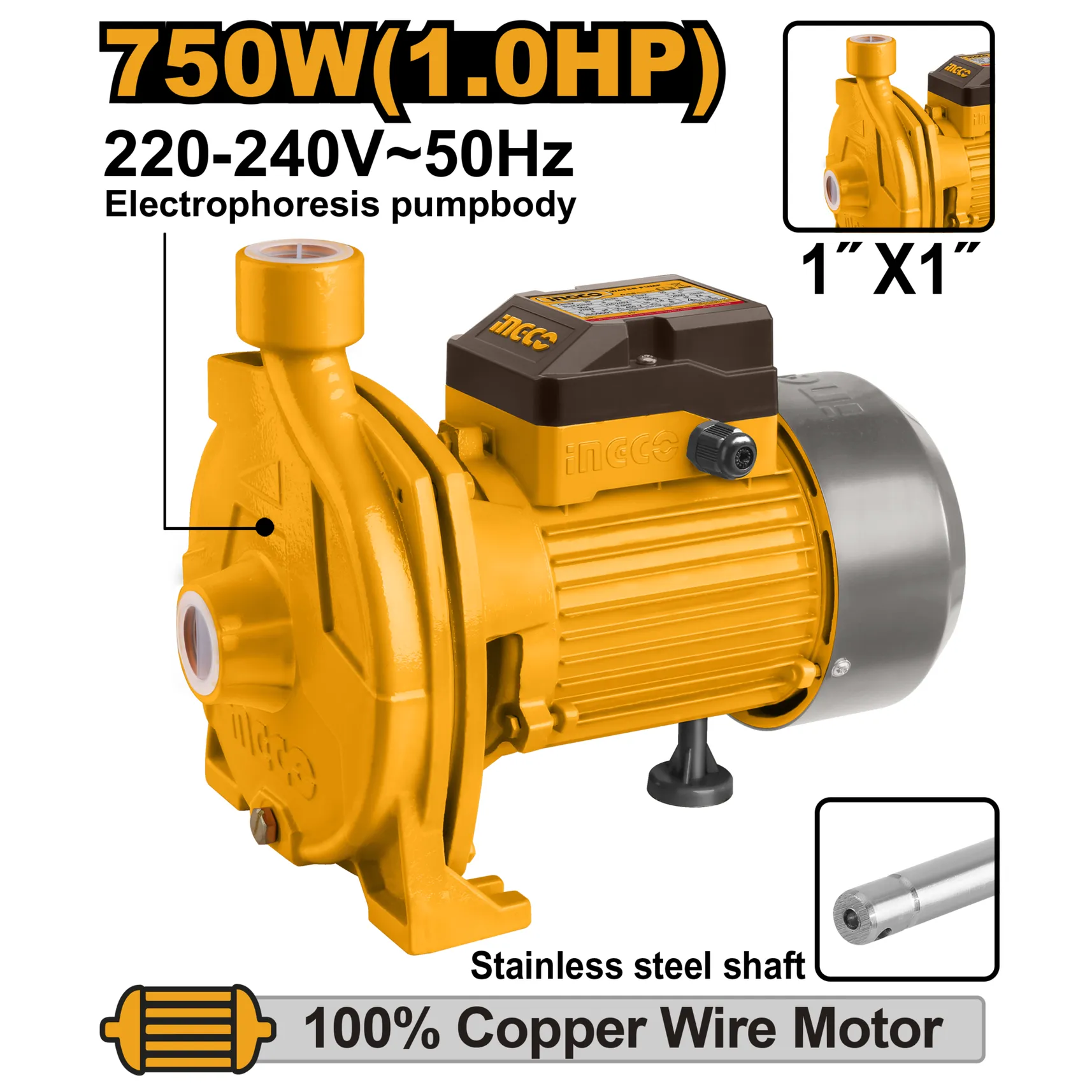 Водяной насос 110л, 750 Вт INGCO CPM7508