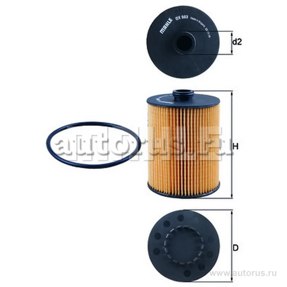 Фильтр масляный KNECHT/MAHLE OX983D