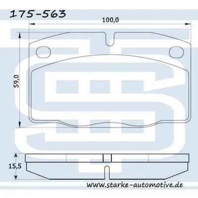 Колодки тормозные перед. OPEL KADETT E / OMEGA A / VECTRA A STARKE 175-563